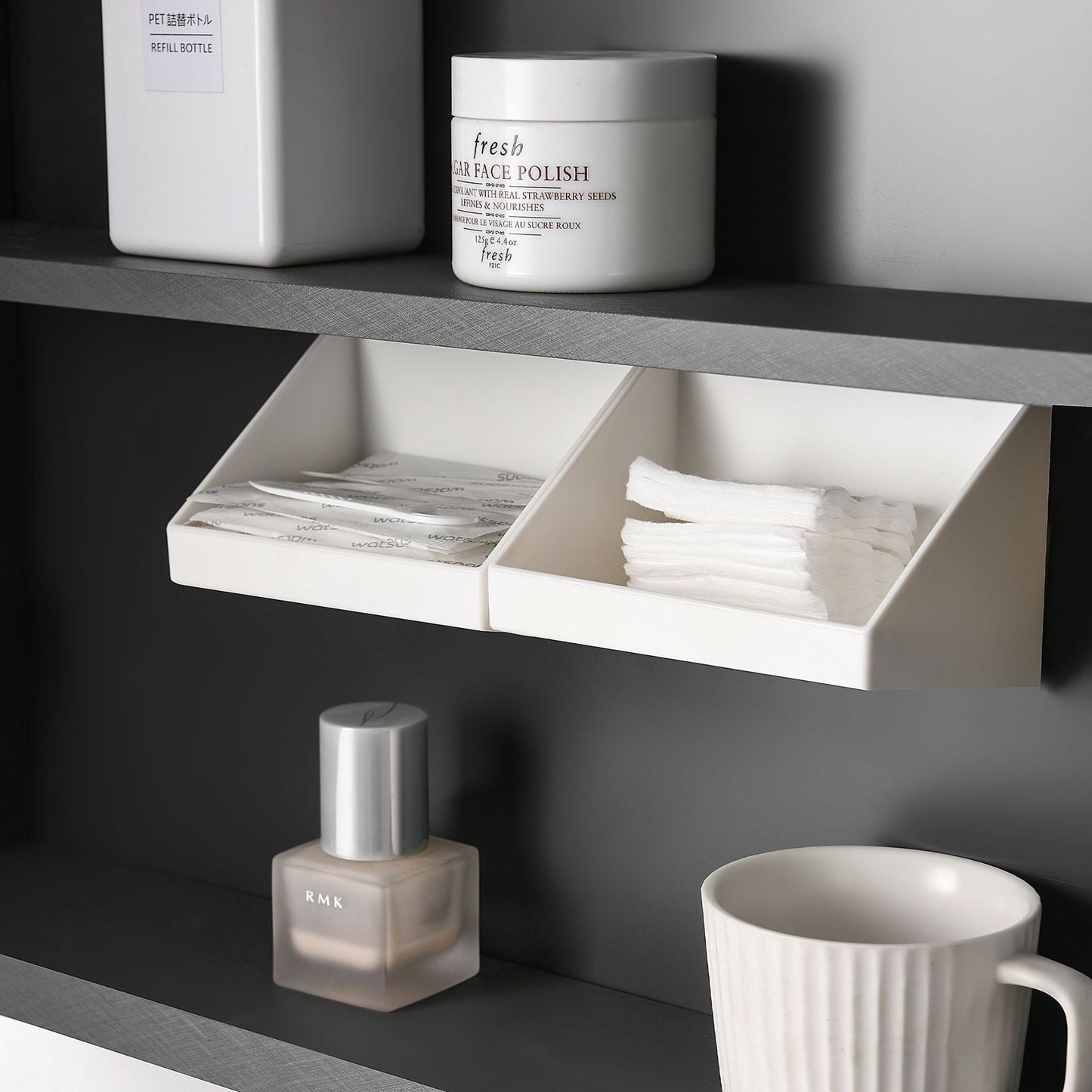 Wall-Mounted Cosmetic Organizer Shelf